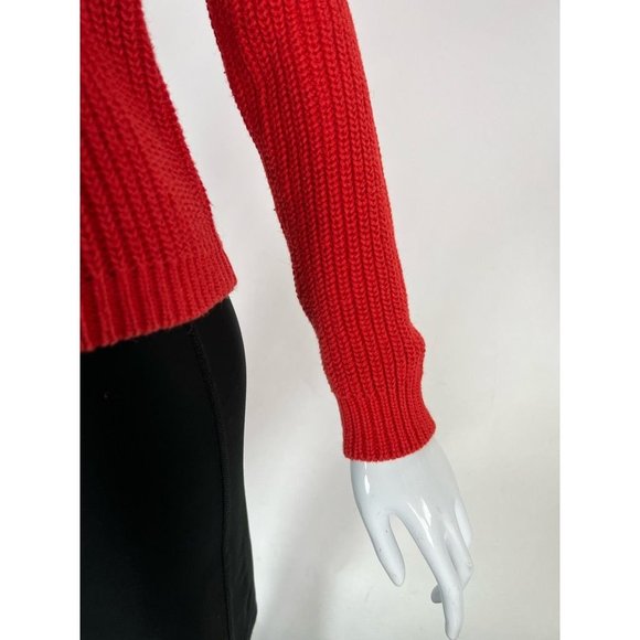 One Step Up Womens Pullover Sweater Red Ramie Blend Long Sleeve Turtleneck M - Picture 11 of 12